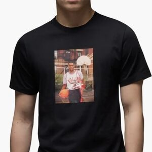 Michael Jordan Basketball Graphic Retro Tee Shirt Black Mens Size Mediuml NEW